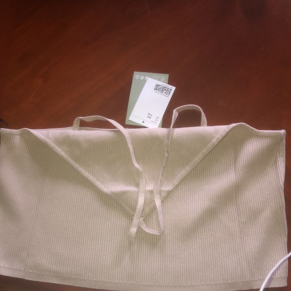 NWT H&M fifties crop top size XXl color - beige - Picture 9 of 16